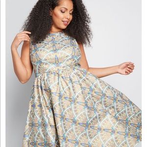 Modcloth Retrolicious Retro Dress Art Nouveau 1X